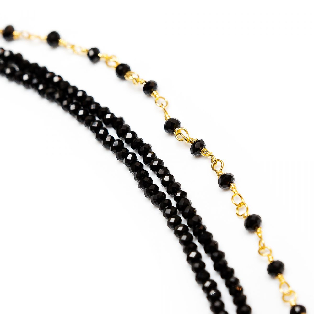 Колье на тело Monika gold (Размер: S) (Цвет: черный с золотистым)