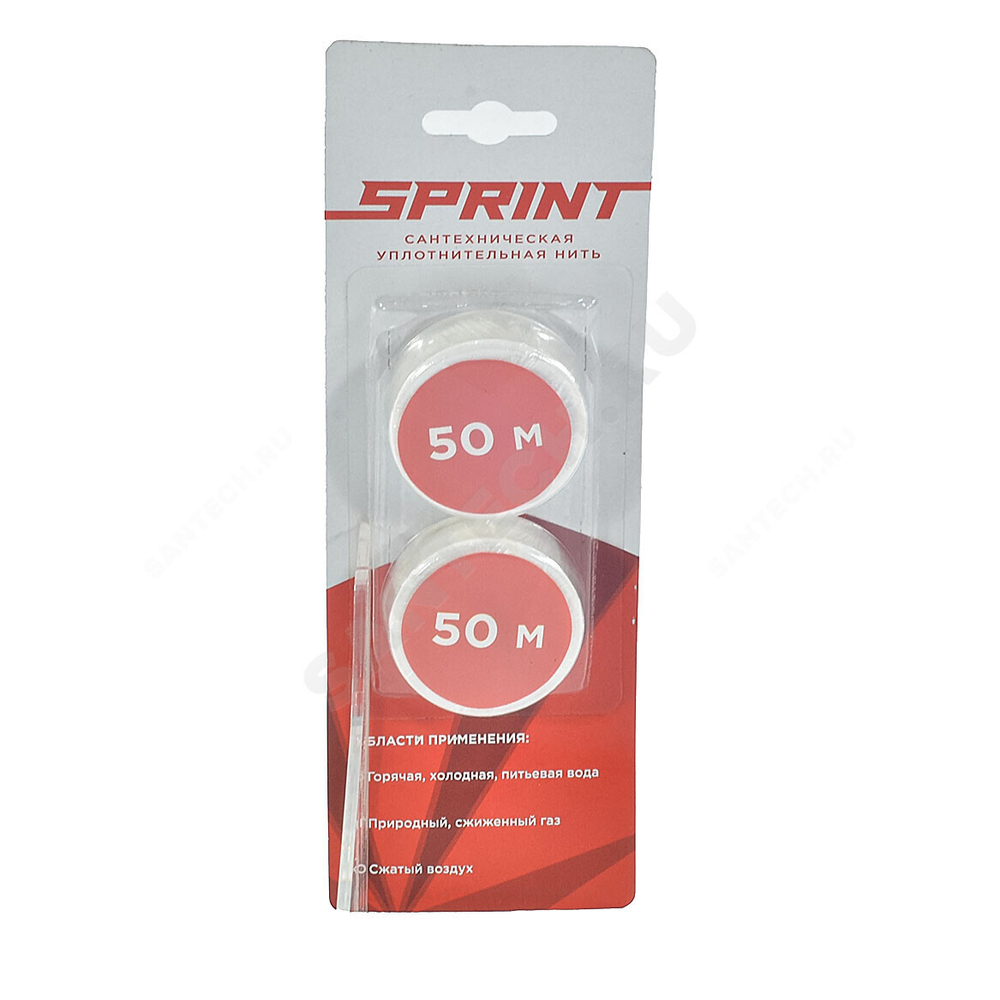 Нить уплотнительная набор катушек 2х50м (в блистере) среда: вода, газ SPRINT 04064