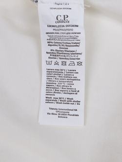 Поло с длинным рукавом C.P. Company Stretch Piquet Slim Line Gauze White