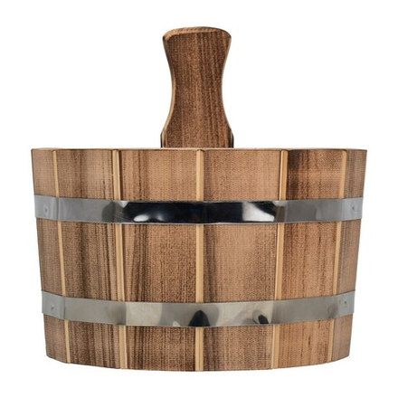 Ушат шайка 3,5л с нержавеющей вставкой,обожжённая липа