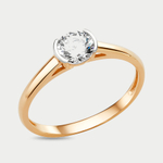 Помолвочное кольцо для женщин с фианитами из розового золота 585 пробы (арт. 011511-1102)