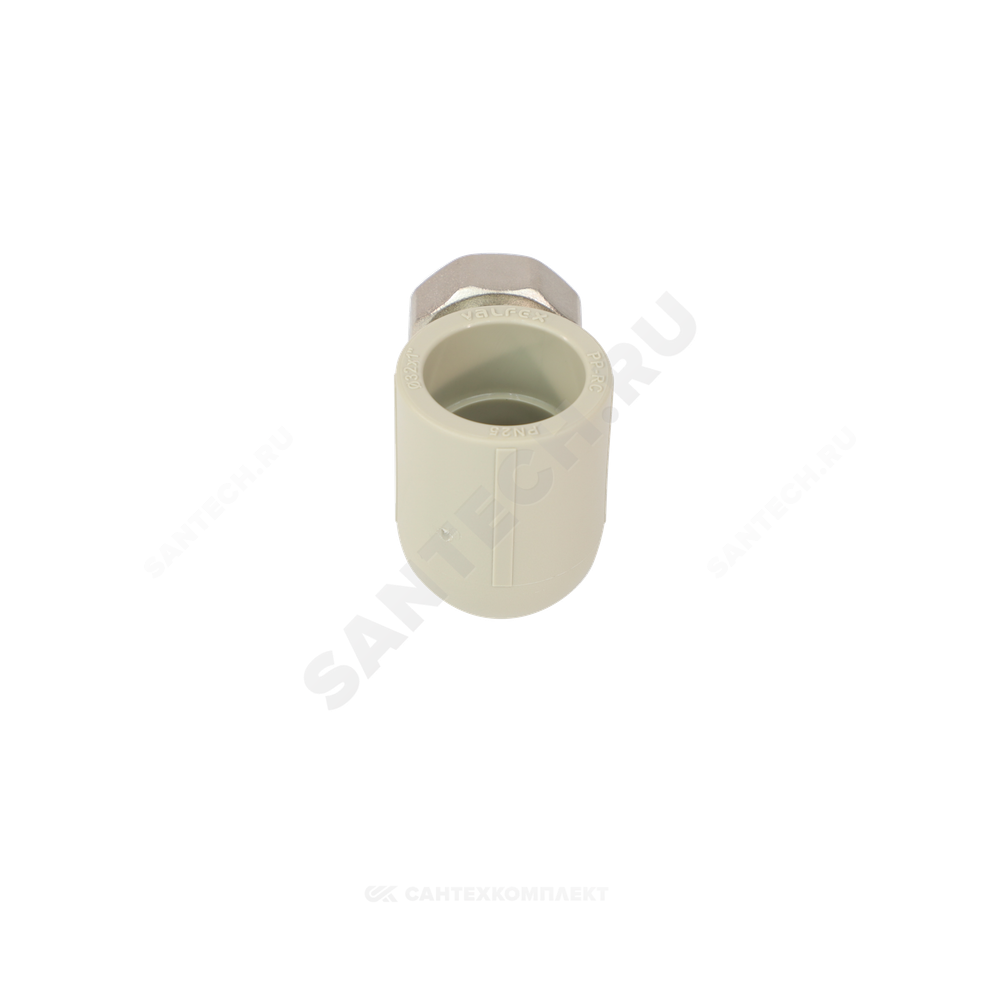 Угольник PP-R комбинированный серый Дн 32х1" с накидной гайкой VALFEX 10138032Г