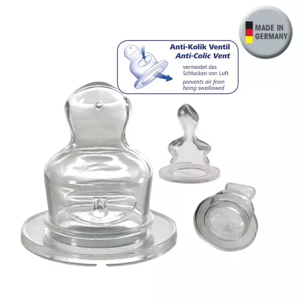 Соска силиконовая для бутылочки Nip 2 шт. размер 1 M, 0-6 месяцев