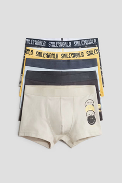 H&M Набор из пяти трусов-боксеров с принтом, бежевый