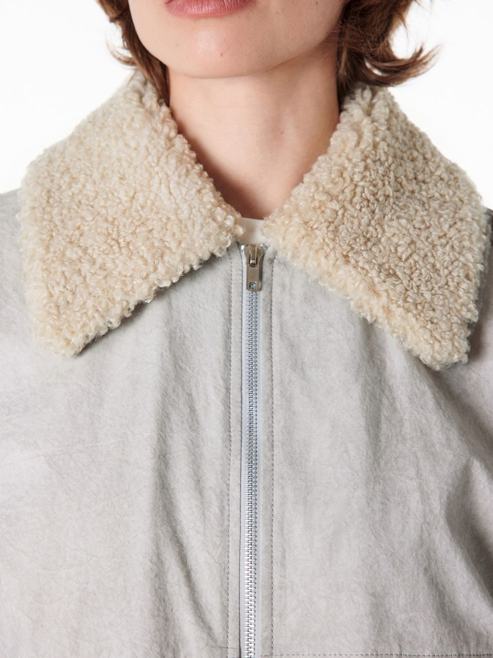 Бомбер с меховым воротником "Туман" женский