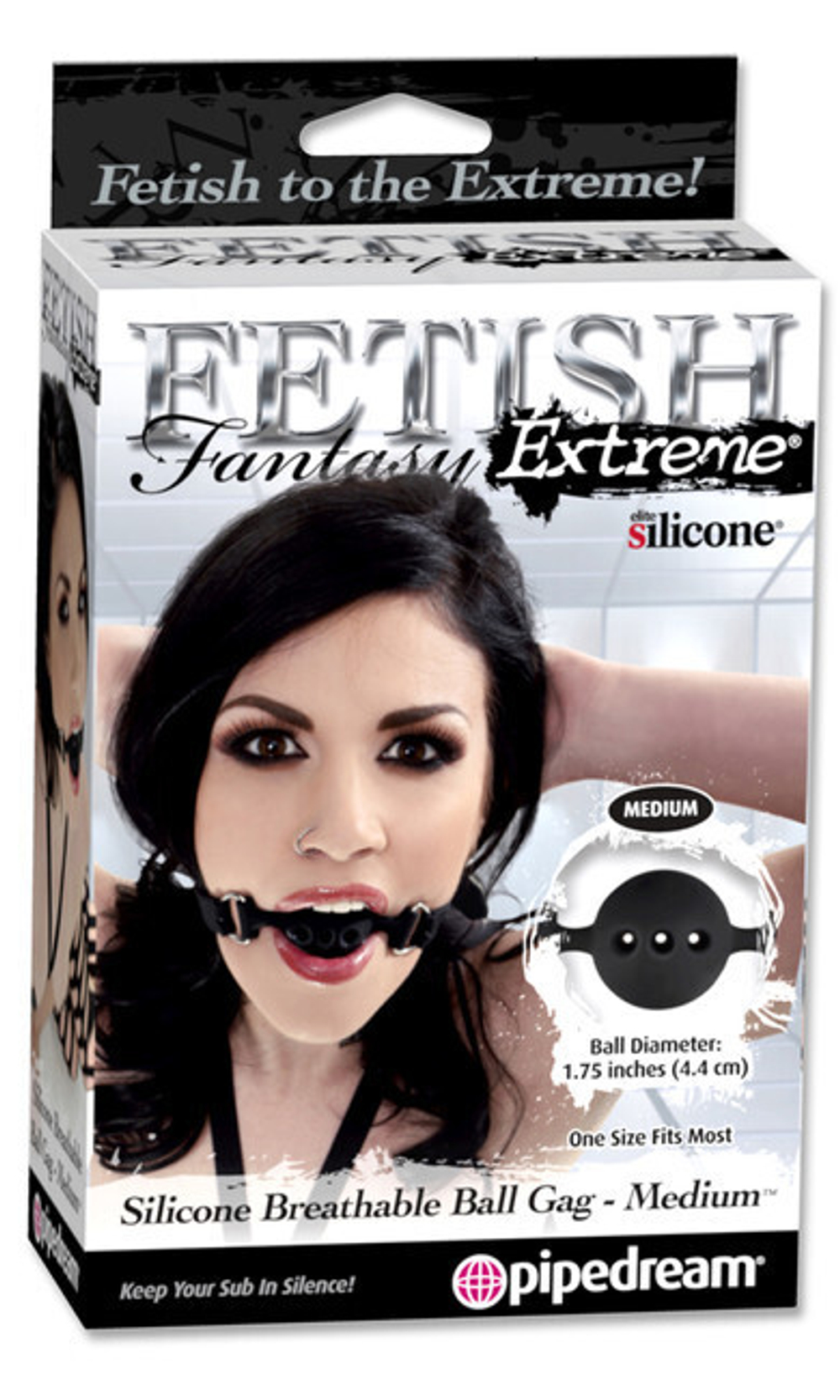 Силиконовый дышащий кляп Breathable Ball Gag - Medium (Цвет: черный)