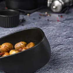 Салатник 150 мл 14,5*9,4 см h7 см Side Up Smooth Black Raw Stellar P.L. Proff Cuisine [6]