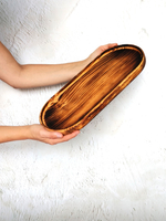 Поднос деревянный овальный сервировочный