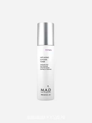 Тоник с 7% гликолевой кислотой предотвращающий старение кожи Anti Aging Glycolic Toner M.A.D Skincare 200 мл