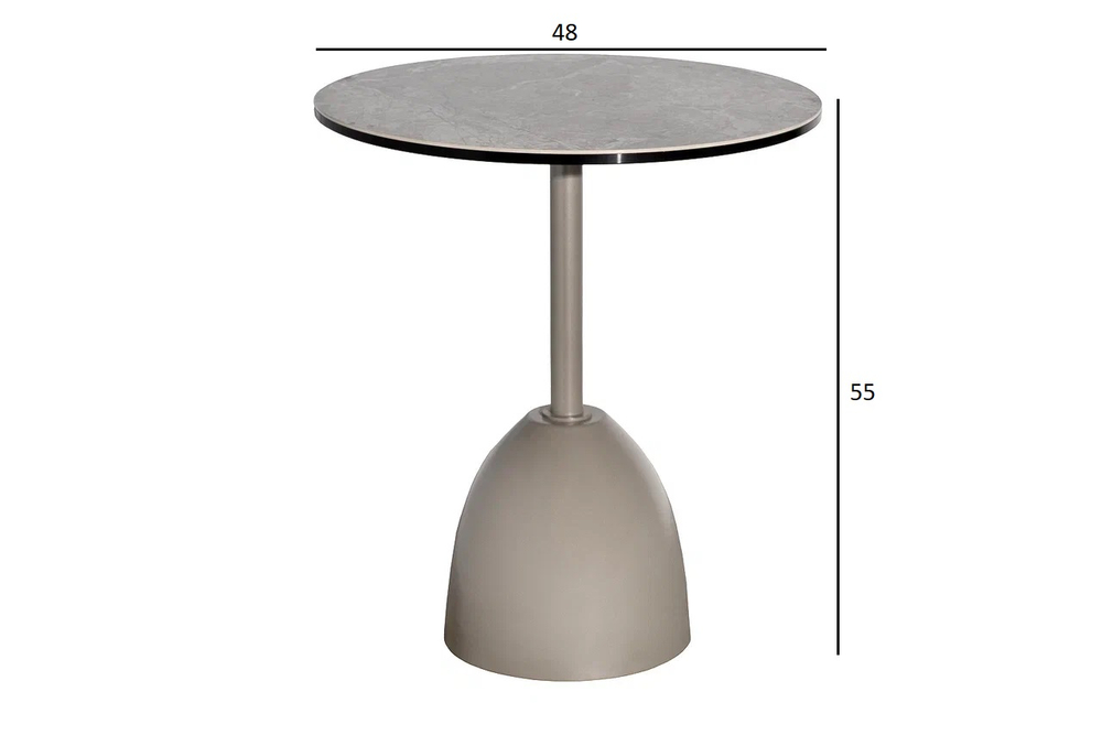 Стол журнальный, керамика Август Серый (Augustus Gray) d48x55см Garda Decor