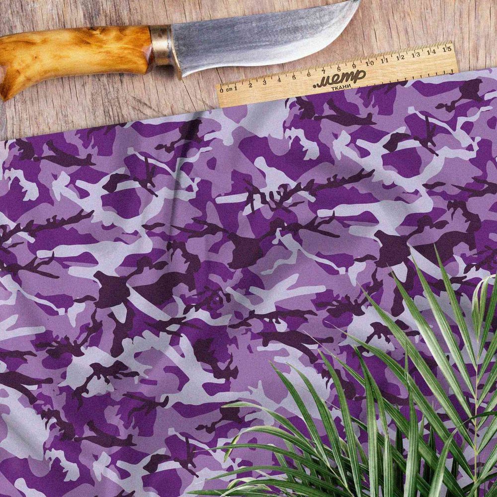 Ткань атлас фиолетовый милитари