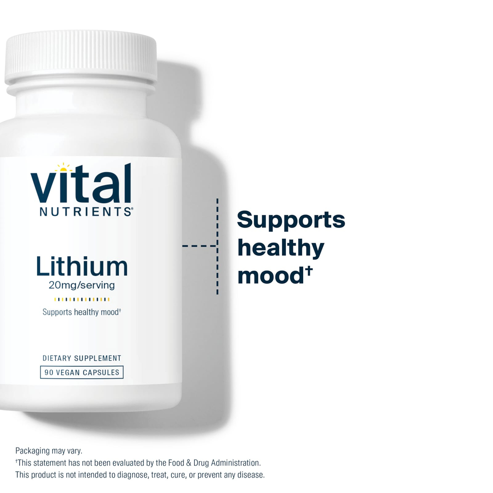 Vital Nutrients, Литий, 20 мг, 90 веганских капсул