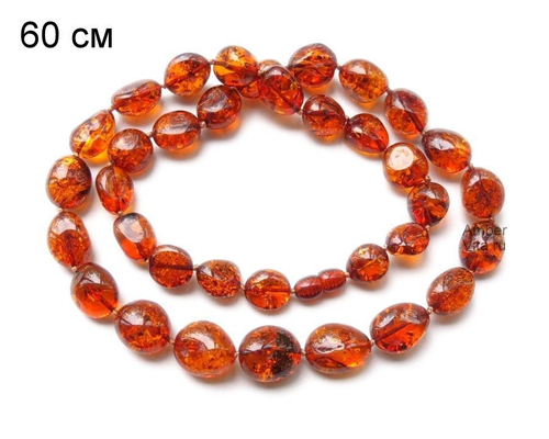 Бусы из природного балтийского янтаря 60 см