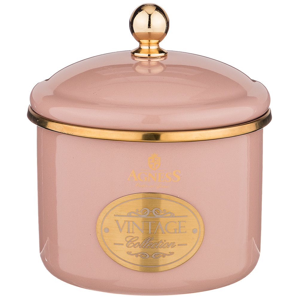 БАНКА ДЛЯ СЫПУЧИХ ПРОДУКТОВ AGNESS, ЭМАЛИРОВАННАЯ, СЕРИЯ ТЮДОР 12 Х 9СМ / 1,0Л