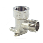Угольник латунь никель установочный Ду 15 (1/2") 3 отверстия ВР/НР SantechSystems