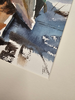 Картина авторская акварельная в паспарту 30х40 см на стену для интерьера "Орхидея"