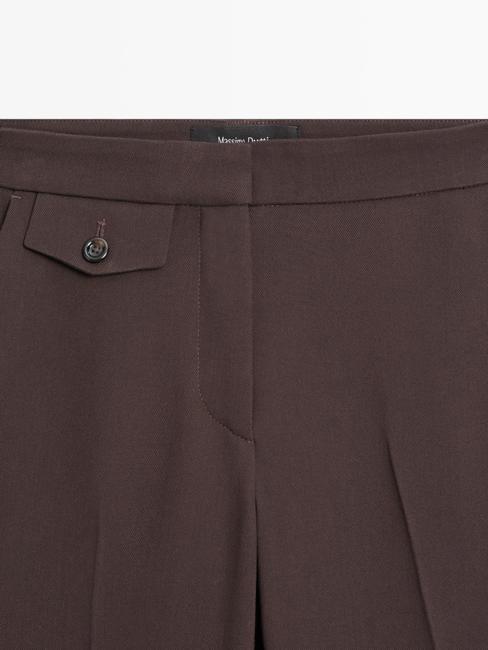 Massimo Dutti Расклешенные брюки с карманом, шоколадный