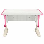 Стол-парта регулируемый "ДЭМИ" СУТ.43, 1000х550х530-815 мм, бежевый каркас, пластик розовый, рамух белый (КОМПЛЕКТ)
