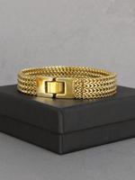 Широкий браслет из нержавеющей стали