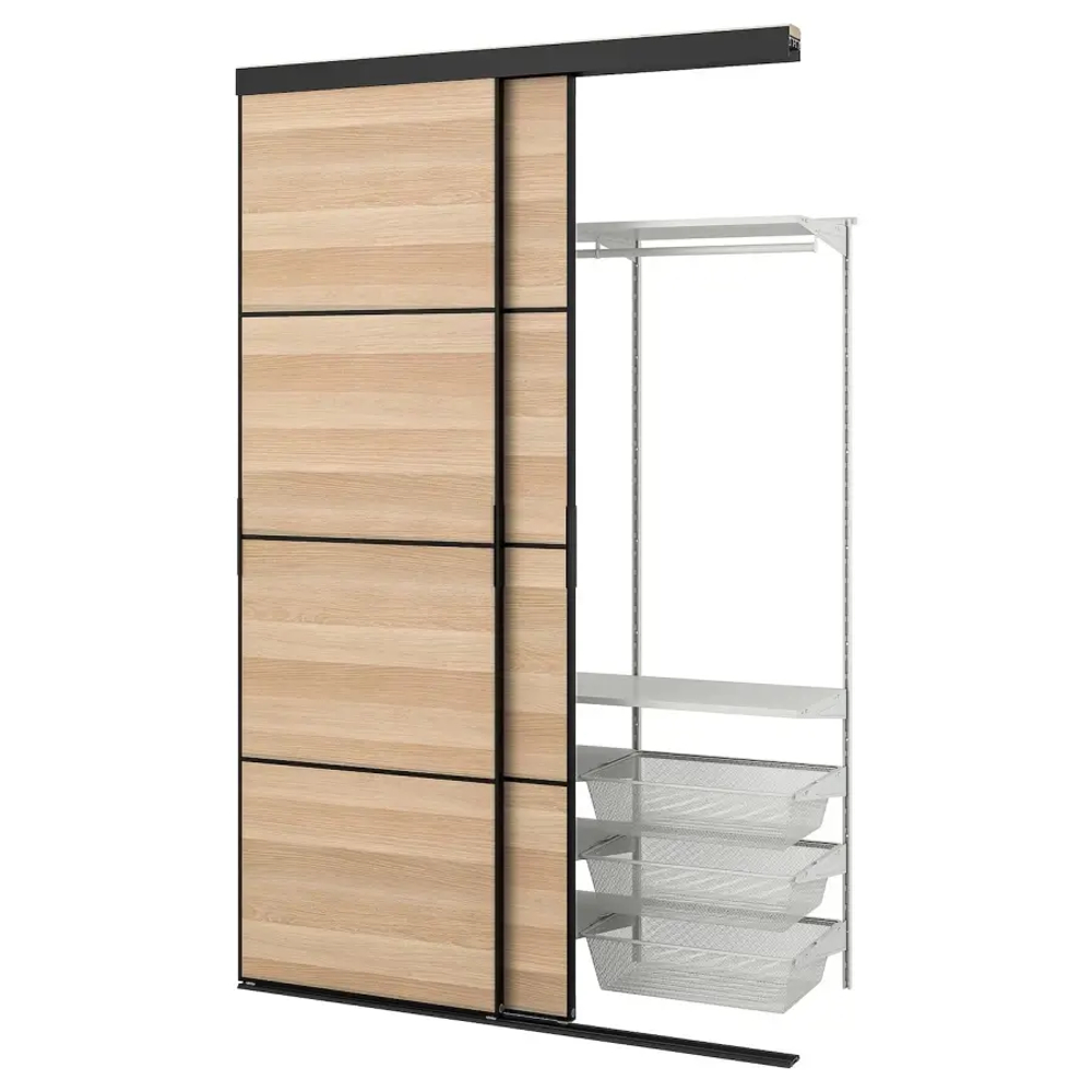 Шкаф-купе - IKEA SKYTTA/BOAXEL/СКЮТТА/БОАКСЕЛЬ ИКЕА, 65х152х240 см, светло-коричневый