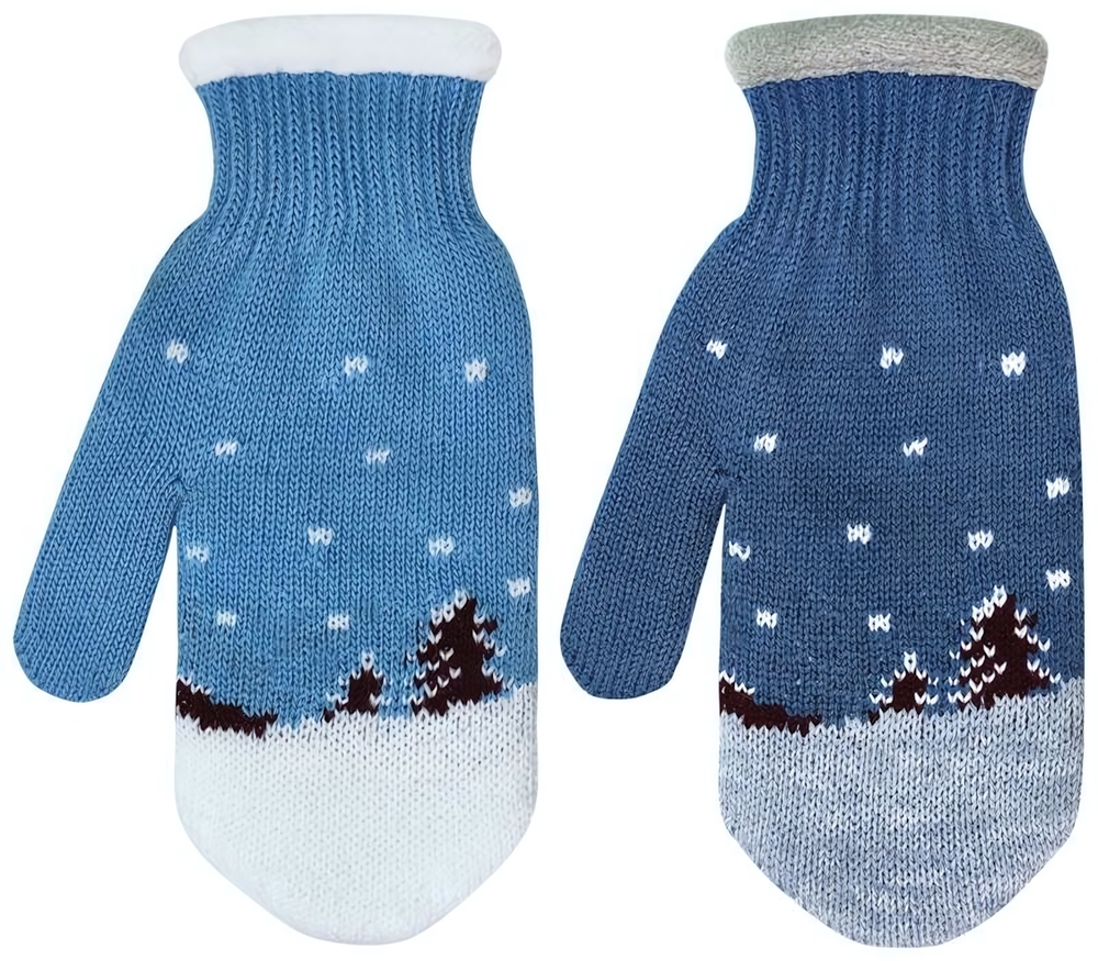 Варежки "Первый снег" микс р.18, 1 шт.