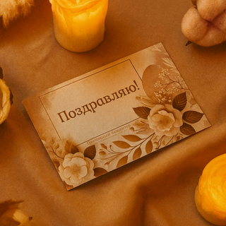 Бежевая открытка "Поздравляю" – универсальная элегантность