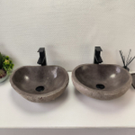 Раковина из речного камня ПАРА! RS-63827 46*39*15 2шт 0126