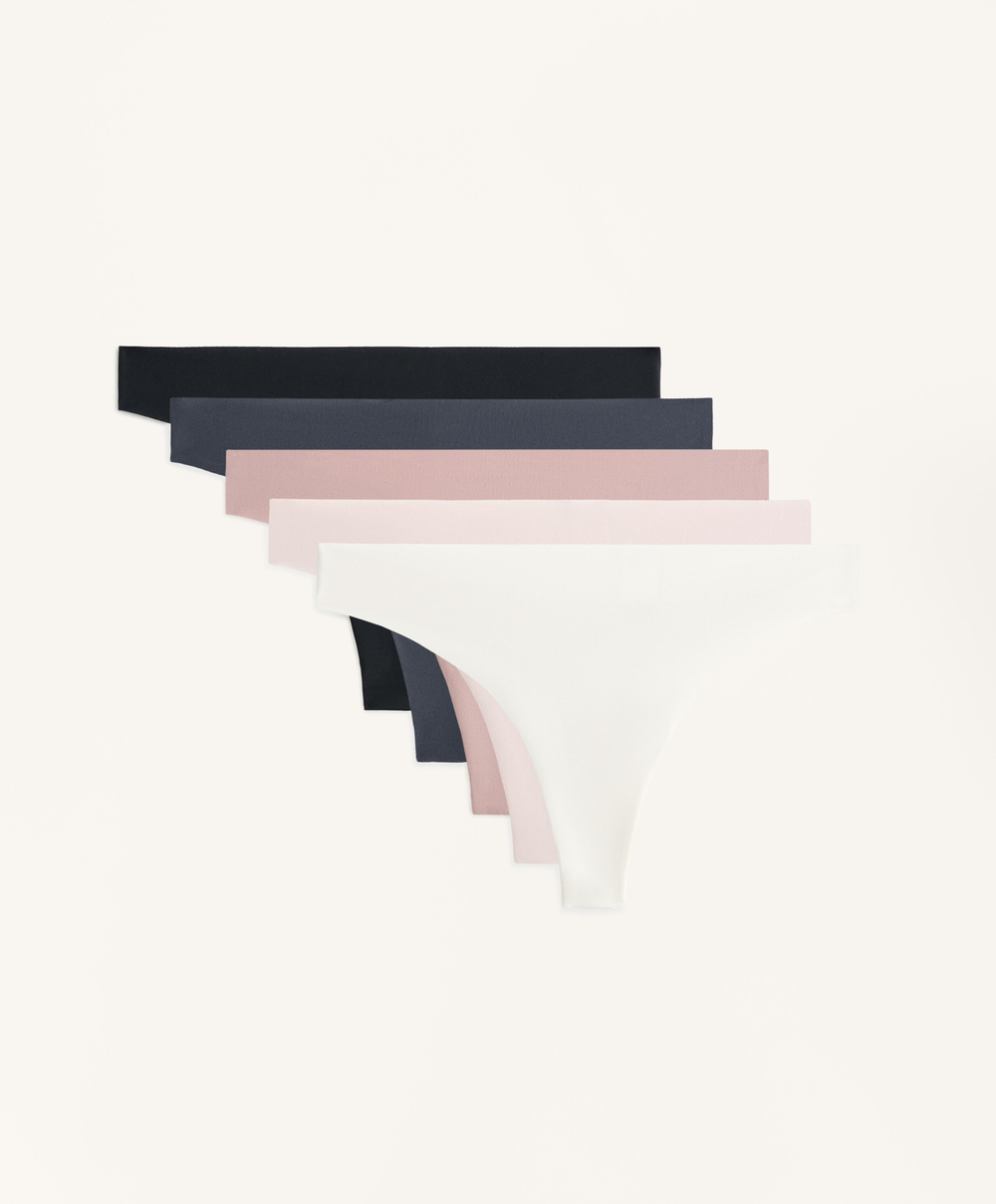 OYSHO Набор из пяти трусиков-стрингов из полиамидной смеси, телесно-розовый