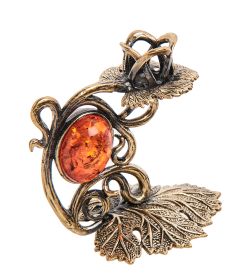 Народные промыслы AM-2974 Подсвечник «Виноград» (латунь, янтарь)