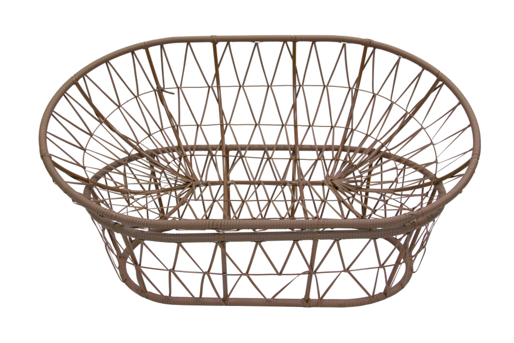 Диван Garden story Мамасан ротанг искусственный 1 уп (корзина бежевая+подушка бежевая+подставка беж) (М)