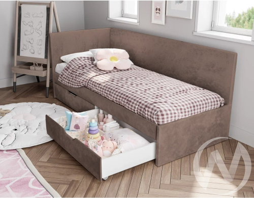 Кровать Лео 0;8 КР-49 (белый/маренго)