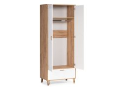 Шкаф Эго Шк-1 на ножках дуб крафт золотой / белый глянец