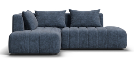 Угловой диван левый Босс Твин Велюр Роял синий