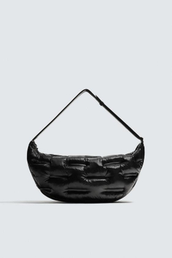 ZARA СТЕГАНАЯ СУМКА ЧЕРЕЗ ПЛЕЧО, ЧЕРНЫЙ