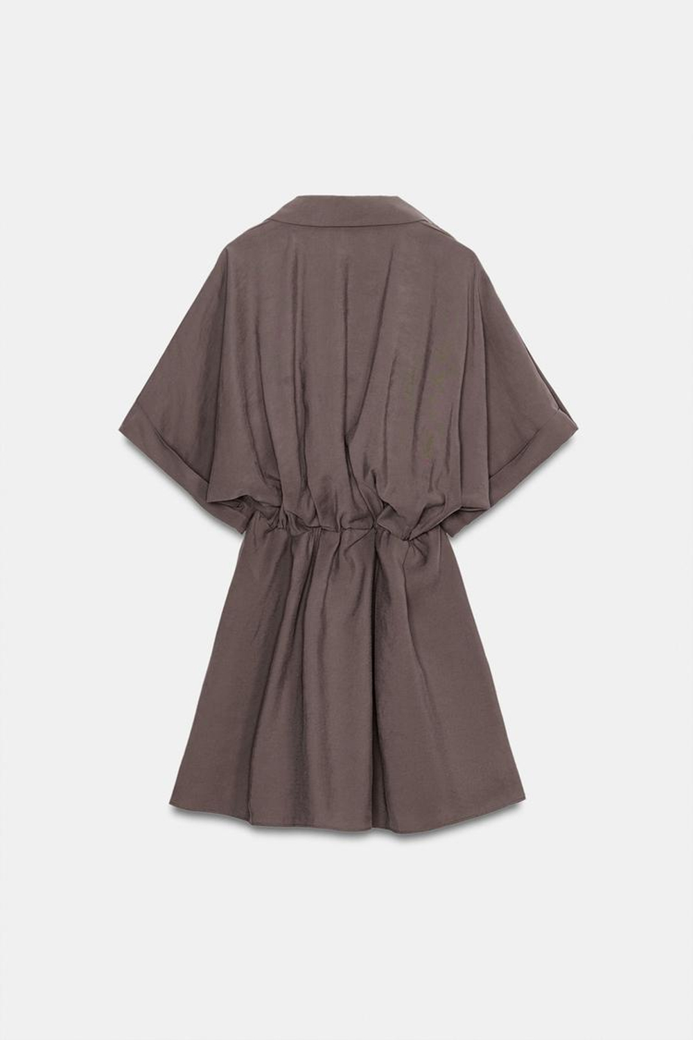 ZARA КОРОТКОЕ ПЛАТЬЕ НА ЗАПАХ, КОРИЧНЕВЫЙ