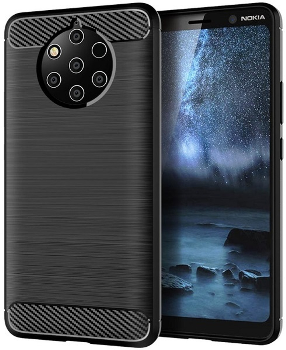 Чехол на Nokia 9 PureView цвет Black (черный), серия Carbon от Caseport