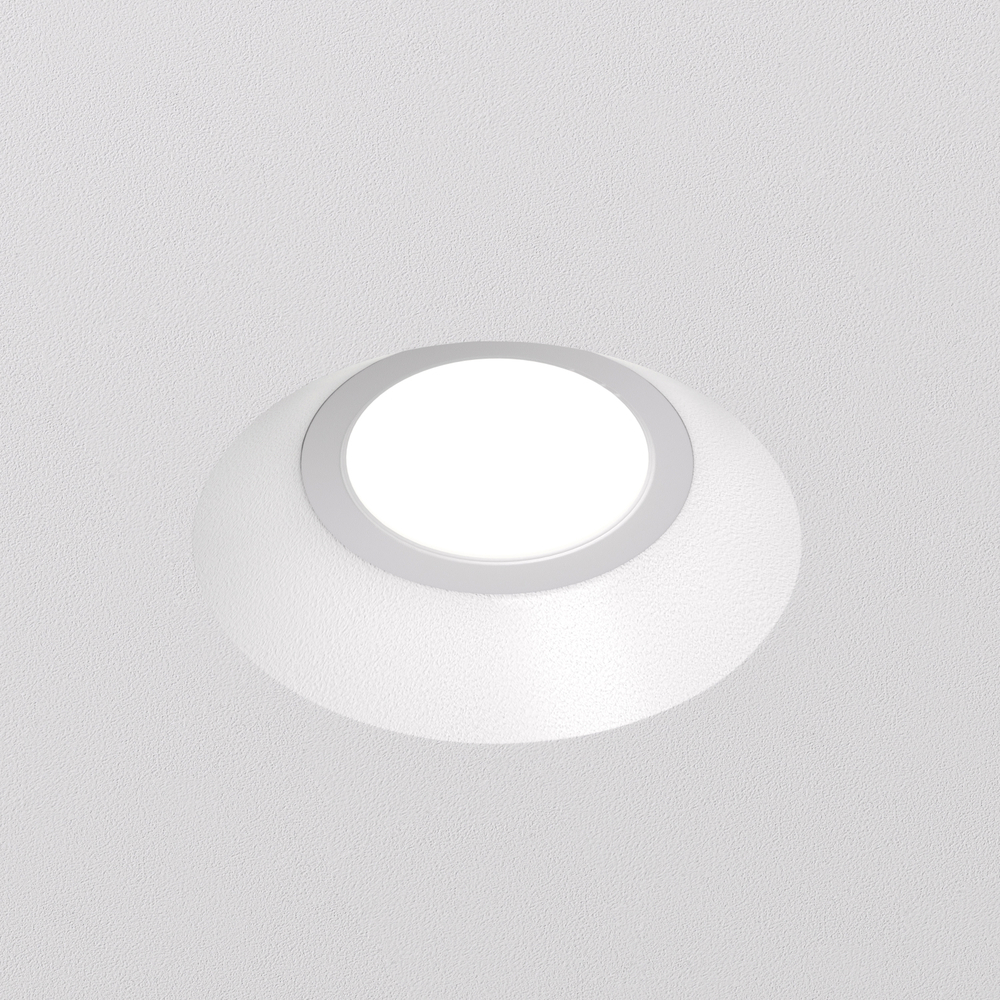 DK2081-WH Встраиваемый точечный светильник для натяжных ПВХ потолков INVIZ, IP 20, до 9 Вт, GU10, LED, белый, ABS-пластик