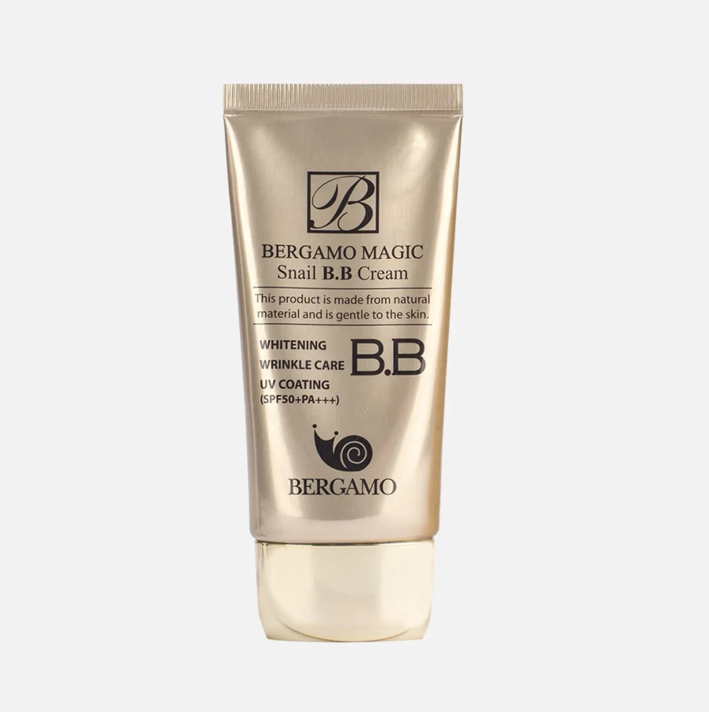 Bergamo Magic Snail BB Cream SPF 50 PA+++,Увлажняющий ВВ крем с муцином улитки 50 мл