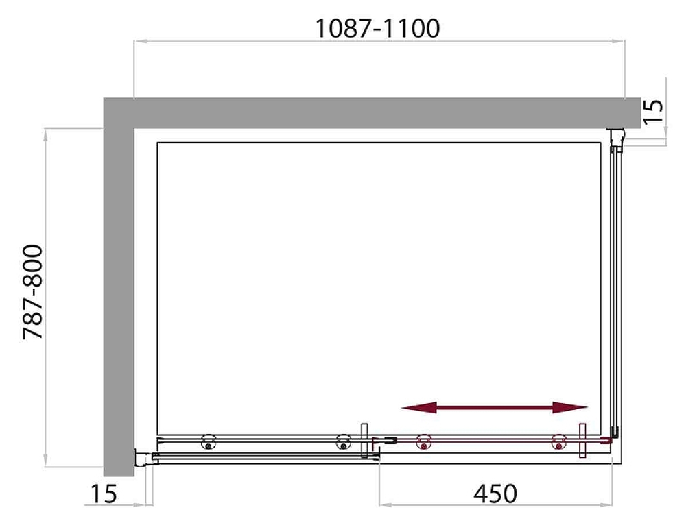 Душевой уголок BelBagno Uno 110x80 UNO-AH-1-110/80-C-Cr профиль Хром стекло прозрачное