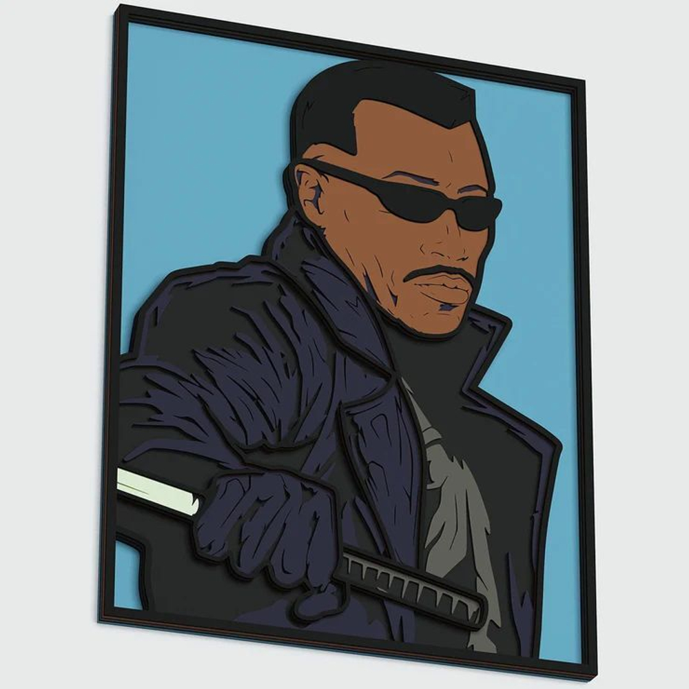 3D Картина по номерам из дерева Уэсли Снайпс (Блэйд), 38x50 см
