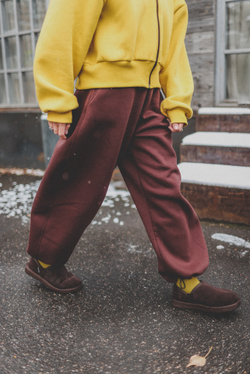 Брюки-бананы с начесом, "Коричневые"