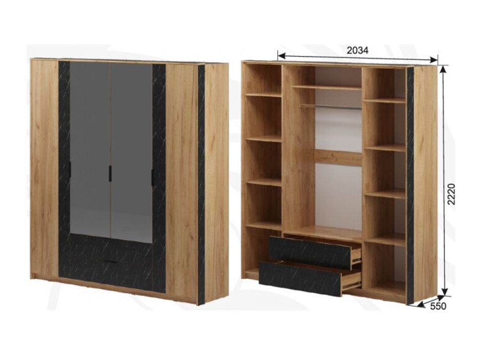 Ольга 4 Шкаф 4-х дв.