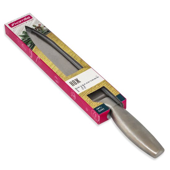 Нож кухонный разделочный для мяса Kamille KM-5141 (лезвие 20,5 см; рукоятка 13 см) из нержавеющей стали