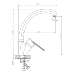 Смеситель DECOROOM DR72021 одноручный для кухни с высоким повортным изливом