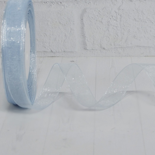 Лента органза 1,5см х 45м "серо-голубой" 1 шт