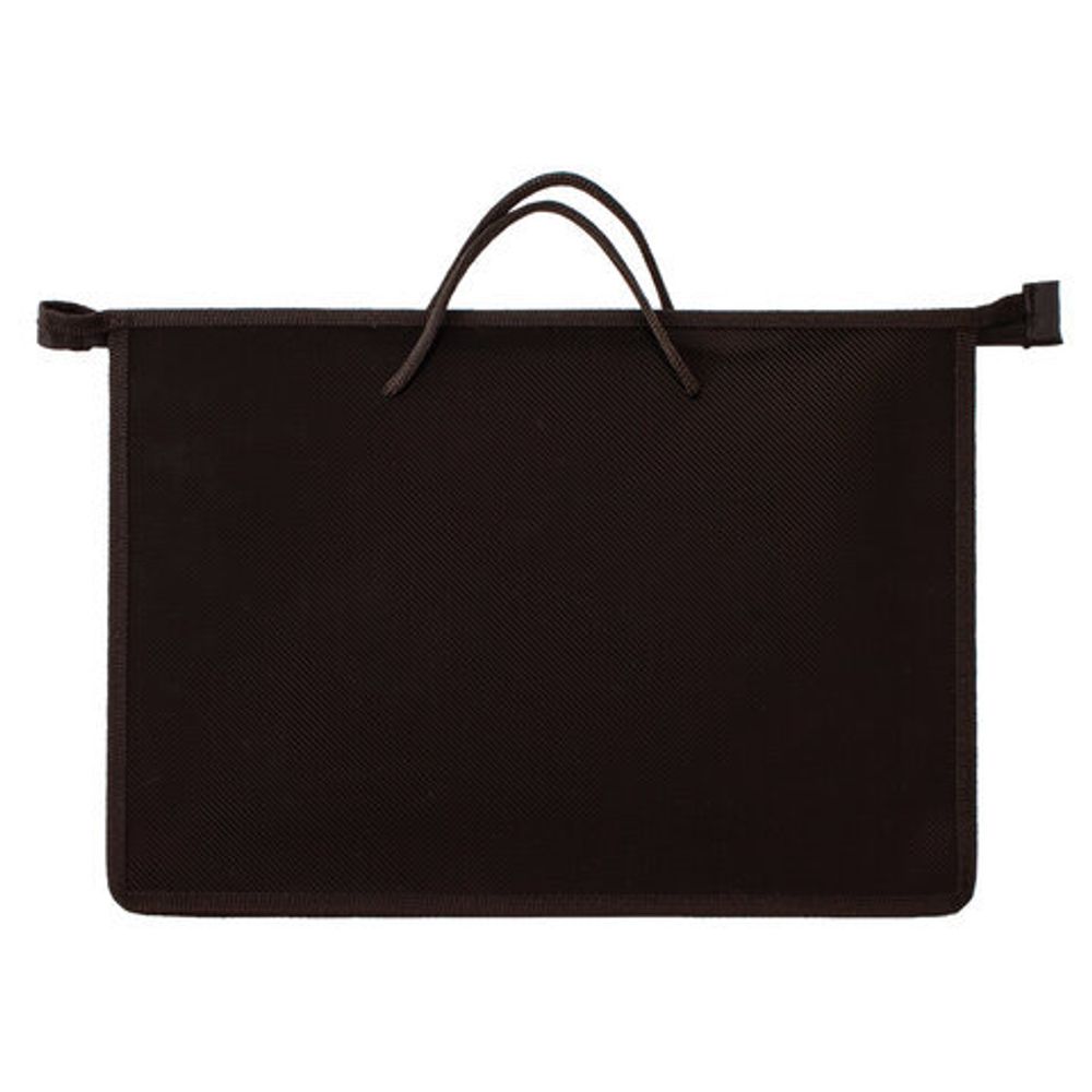 Папка на молнии с ручками ПИФАГОР, А4, пластик, молния сверху, однотонная черная, 228236