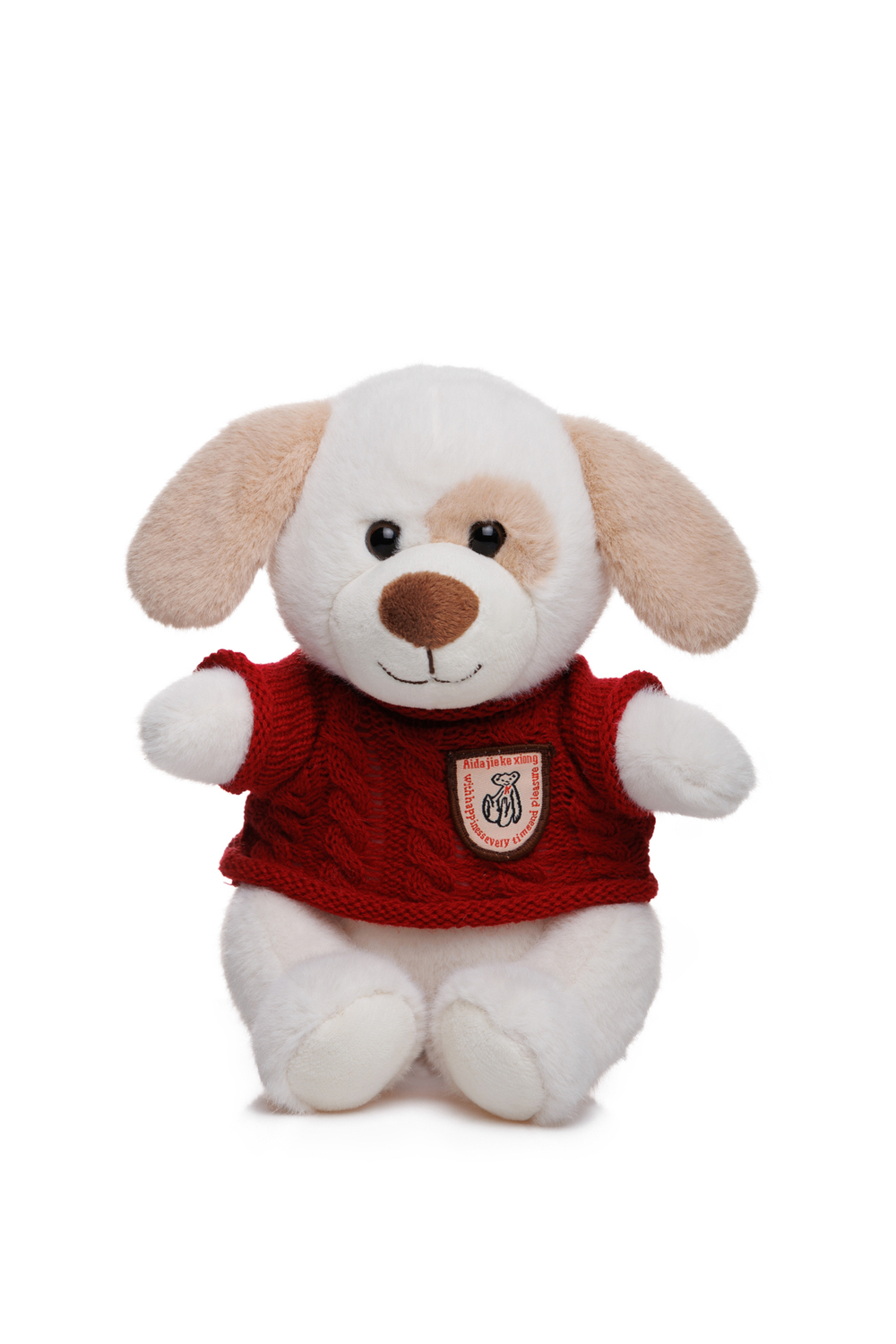 Собачка маленькая в красном свитере, 20 см