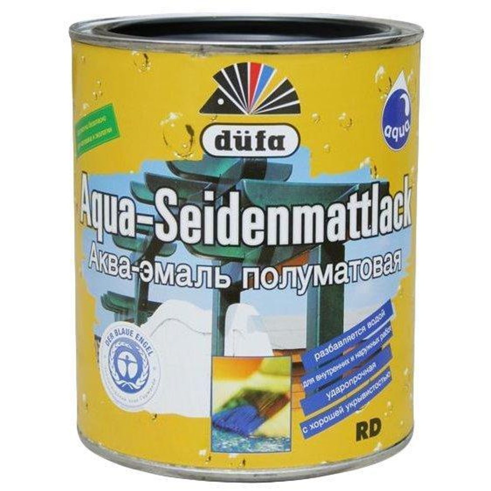 ДЮФА  Agua  -Seidenmattlack эмаль д/дерева и металла акриловая полумат белая 750 г