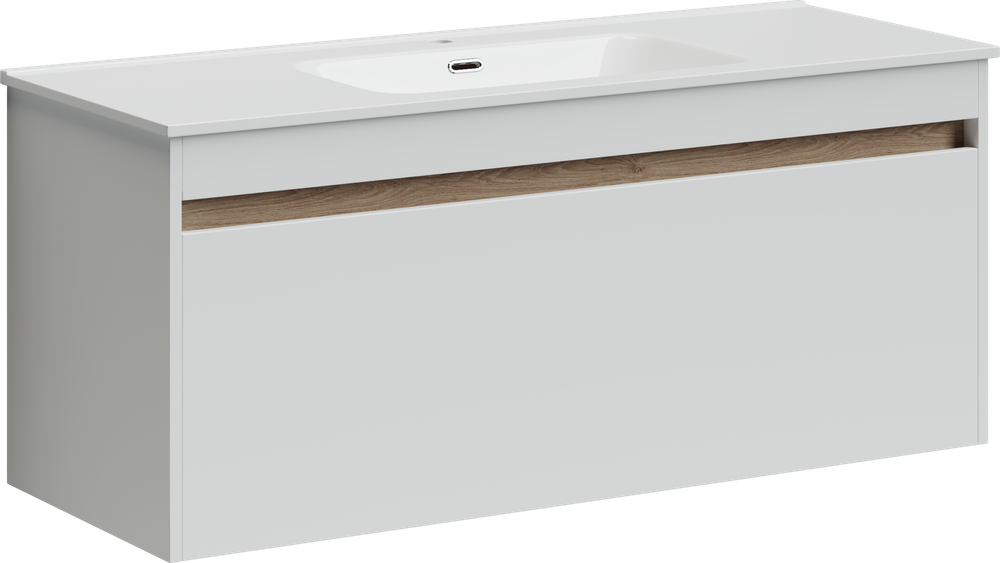 Тумба с раковиной Sancos Smart, 119 см., эмаль белый, SM120-1W