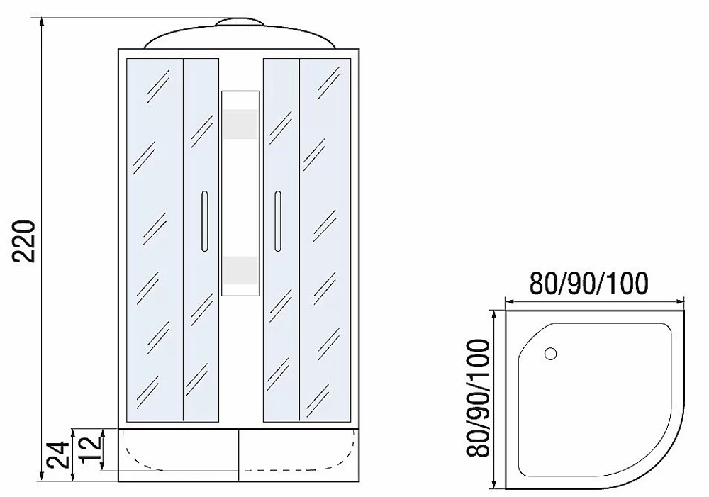 Душевая кабина River Nara LIGHT XL 80/24 MT 10000006221